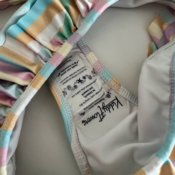 Kenny Flowers North Shore Girls Striped Ruffle Bikini Set 2T - Picture 4 of 4